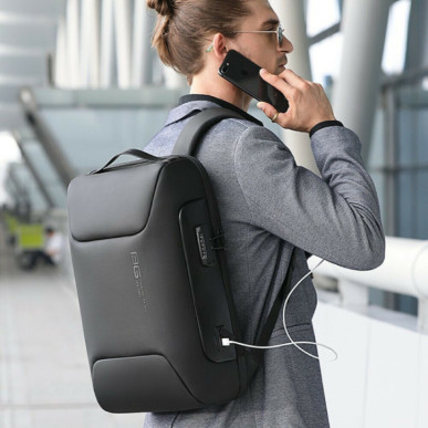 Bange Αδιάβροχη Τσάντα Πλάτης για Laptop 15.6" σε Μαύρο χρώμα 7216