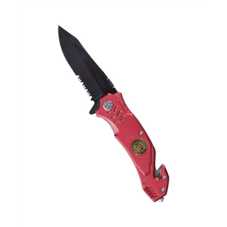 Mil-Tec ′FIRE DEPT.′ ONE-HAND KNIFE STONE WASHED Σουγιάς Επιβίωσης Κόκκινο