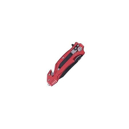 Mil-Tec ′FIRE DEPT.′ One-Hand Knife Stone Washed Σουγιάς Επιβίωσης Κόκκινο