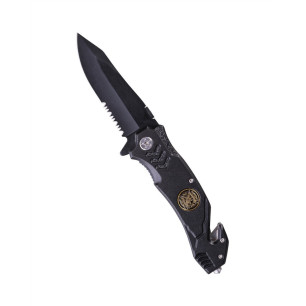 Mil-Tec ′FIRE DEPT.′ ONE-HAND KNIFE STONE WASHED Σουγιάς Επιβίωσης Μαύρο