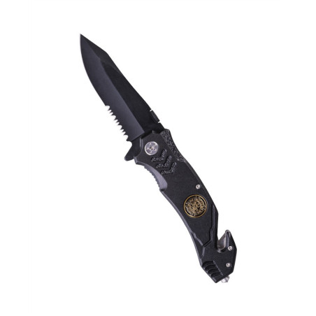 Mil-Tec ′FIRE DEPT.′ ONE-HAND KNIFE STONE WASHED Σουγιάς Επιβίωσης Μαύρο