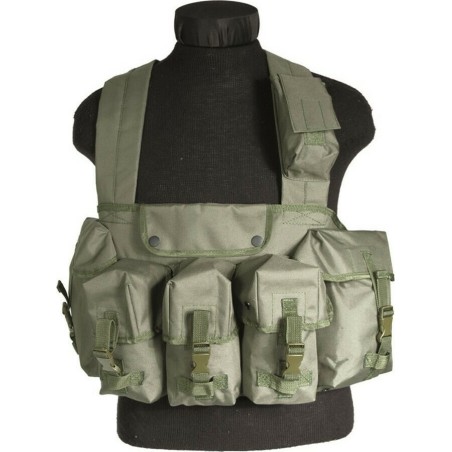 Mil-Tec Chest Rig με 6 Θήκες Χακί