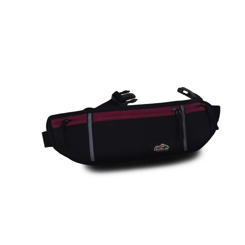 Colorlife Τσαντάκι μέσης χρημάτων ultra light 48x12 cm Νο 0028-03 κόκκινο φερμουάρ