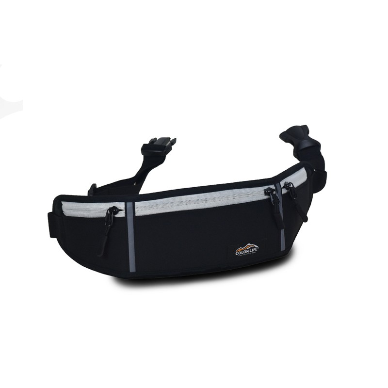 Colorlife Τσαντάκι μέσης χρημάτων ultra light 48x12 cm Νο 0028-03 γκρι φερμουάρ