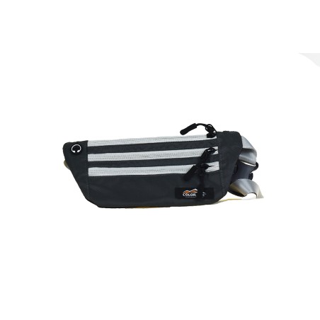 Colorlife Τσαντάκι μέσης χρημάτων ultra light 25x11 cm Νο 0031-11 μαύρο με γκρι φερμουάρ