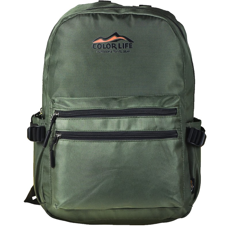 Σακίδιο πλάτης 42Χ32Χ15cm COLORLIFE V8972 army green