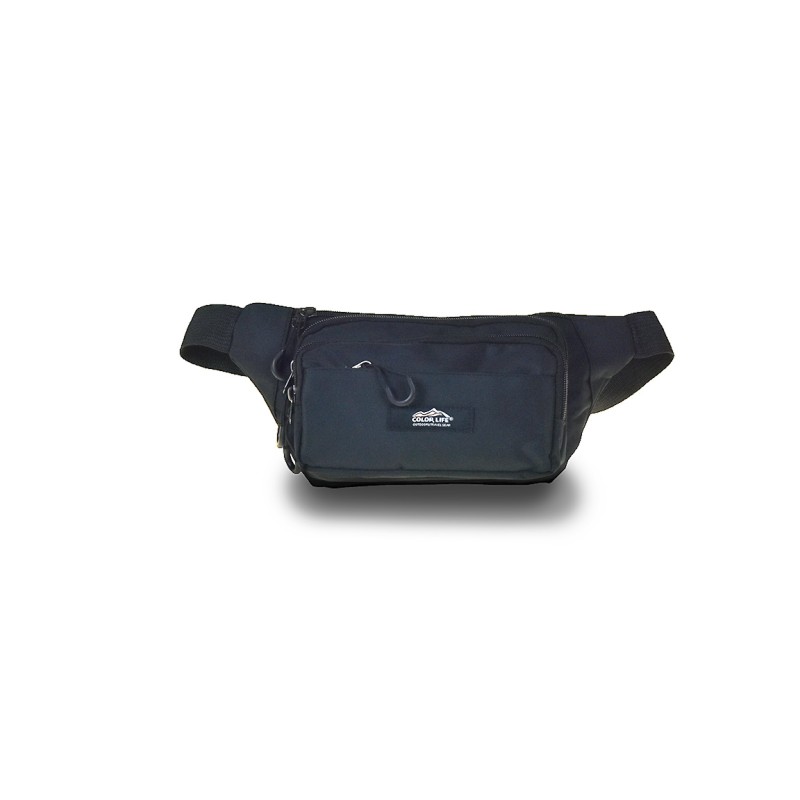 Colorlife Υφασμάτινο Τσαντάκι μέσης 29x13x9 cm Νο 7050-01 black