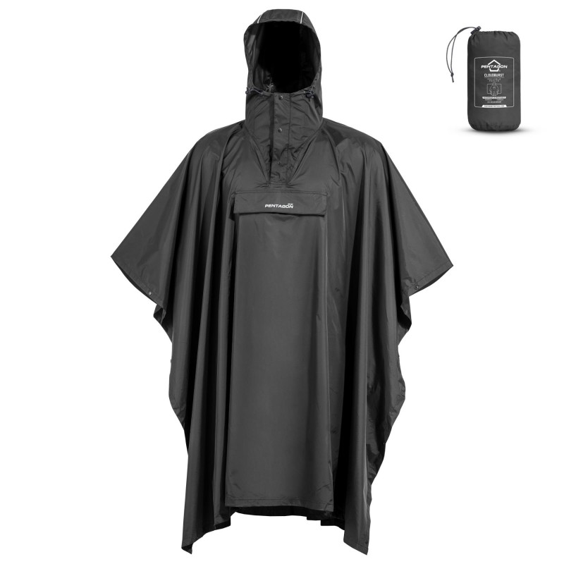 Pentagon Poncho Κυνηγετικό Αδιάβροχο Μαύρο k07018-01 Pentagon Poncho Κυνηγετικό Αδιάβροχο Μαύρο k07018-01