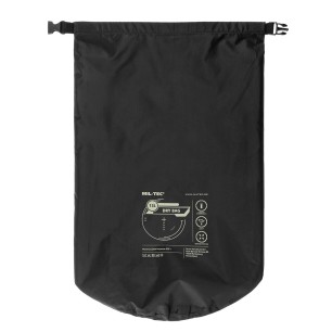 Mil-Tec Water resistant Drybag, Rip Stop, 13L, black