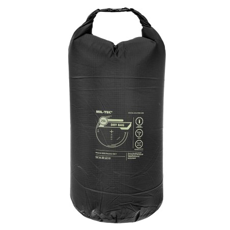 Mil-Tec Water resistant Drybag, Rip Stop, 25L, black