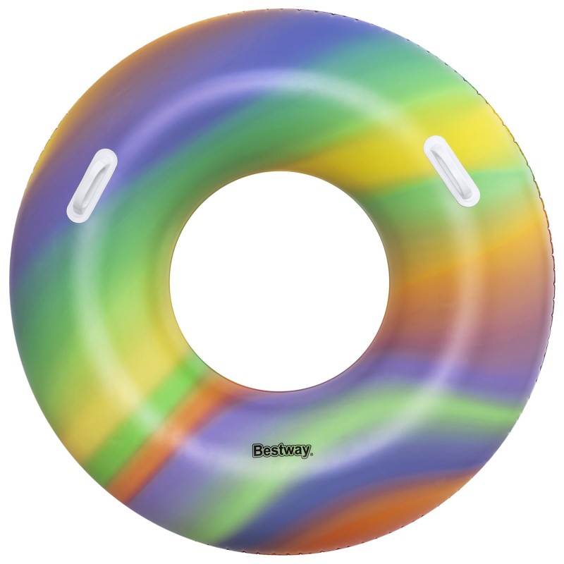 Bestway Rainbow Παιδικό Σωσίβιο Κουλούρα με Χειρολαβές και Διάμετρο 119εκ. 36352