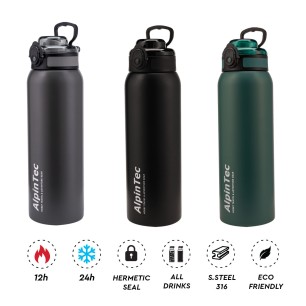 Θερμός Ανοξείδωτος ALPIN TEC WAYFARER 1000 ML blackish  green