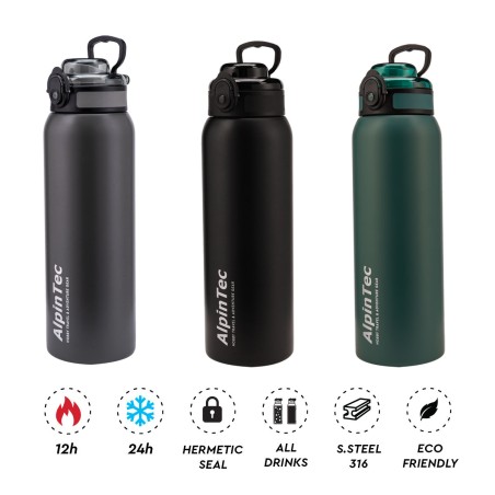Θερμός Ανοξείδωτος ALPIN TEC WAYFARER 1000 ML black
