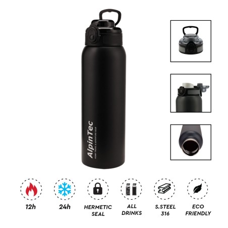 Θερμός Ανοξείδωτος ALPIN TEC WAYFARER 1000 ML black