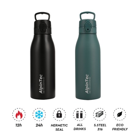 Θερμός Ανοξείδωτο ALPIN TEC FELLOW 2 600ML Blackish Green