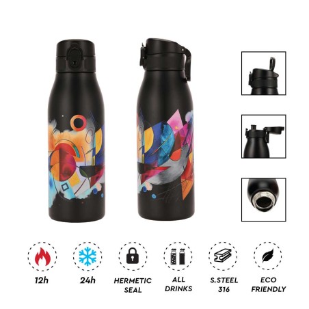 Θερμός Ανοξείδωτο ALPIN TEC FELLOW 2 Print 600ML Black abstract