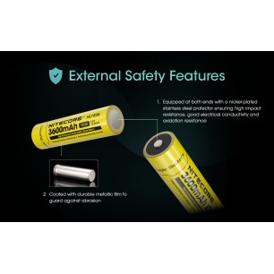 NiteCore NL1836 Επαναφορτιζόμενη Μπαταρία 18650 Li-ion 3600mAh 3.6V 1τμχ