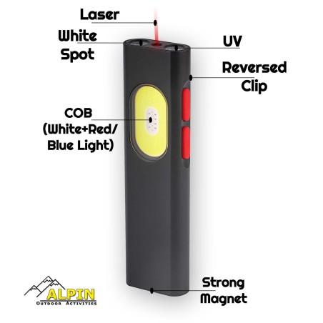 ALPIN  389389-4389-2389-3389-1 Διπλος Φακος Εργασίας Alpin Fellow4+ 1000Lm+UV+Laser+Magnet