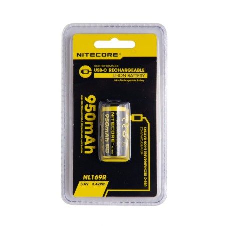 ΜΠΑΤΑΡΙΑ NITECORE 16340 / 950mAh / USB-C / NL169R