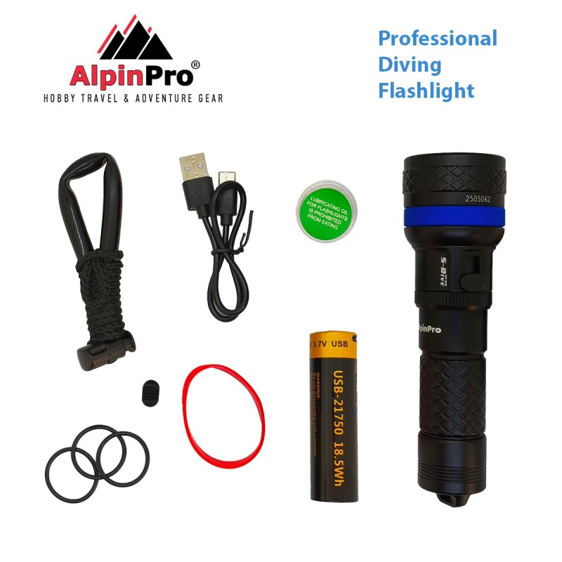 ALPINPRO Φακός Κατάδυσης Επαναφορτιζόμενος DV-01R