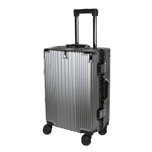 7955-02 20'' Colorlife Βαλίτσα καμπίνας 20" alu framed με κλειδαριές σκούρο γκρι