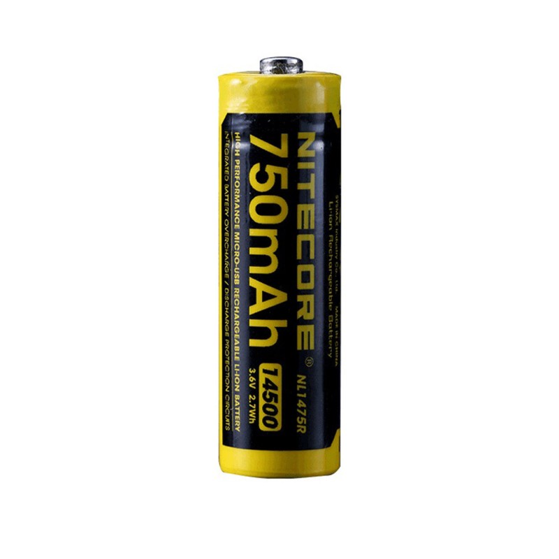 NiteCore NL1475R Επαναφορτιζόμενη Μπαταρία 14500 Li-ion 750mAh 3.6V 1τμχ NiteCore NL1475R Επαναφορτιζόμενη Μπαταρία 14500 Li-ion 750mAh 3.6V 1τμχ