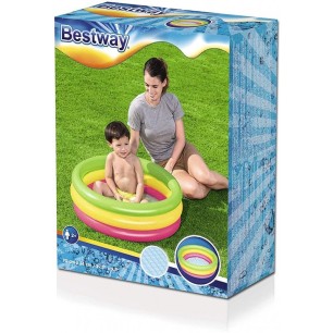 Bestway Παιδική Στρογγυλή Πισίνα 41lt Φουσκωτή 70x24εκ. Τρίχρωμη