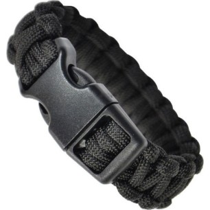 Mil-Tec Paracord Bracelet 22χιλ Βραχιόλι Επιβίωσης με Σχοινί Μαύρο
