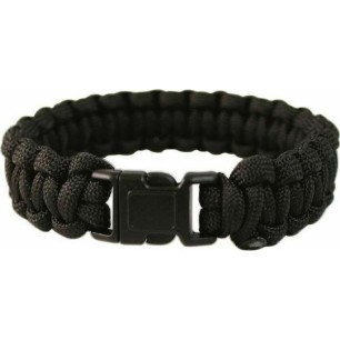 Mil-Tec Paracord Bracelet 22χιλ Βραχιόλι Επιβίωσης με Σχοινί Μαύρο
