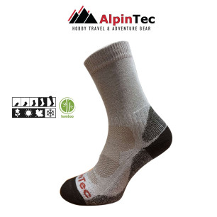 Τεχνικές κάλτσες ALPIN TEC BAMBOO TREKKING καφέ/μπεζ