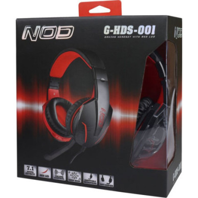 OD GROUND POUNDER G-HDS-001 Gaming Headset Με Ρυθμιζόμενο Σε Κλίση Μικρόφωνο, Σε Μαύρο Χρώμα Και Κόκκινο LED Φωτισμό