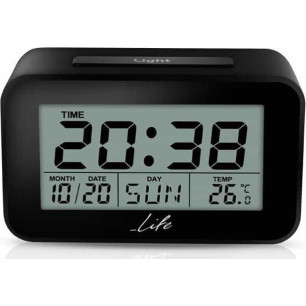 LIFE ACL-201 Ψηφιακό ρολόι / ξυπνητήρι με οθόνη LCD, θερμόμετρο εσωτερικού χώρου και ημερολόγιο