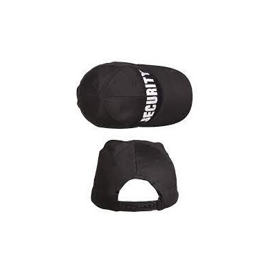 Mil-Tec Black Baseball Hat Cap  Security Logo