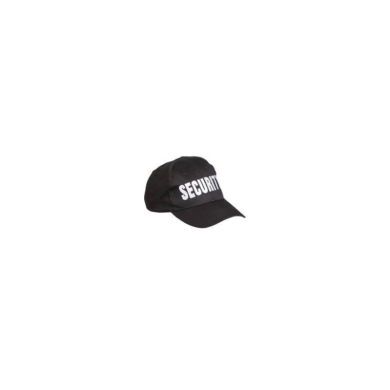 Mil-Tec Black Baseball Hat Cap  Security Logo