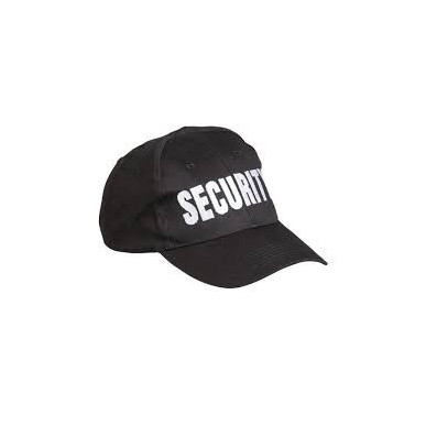 Mil-Tec Black Baseball Hat Cap  Security Logo
