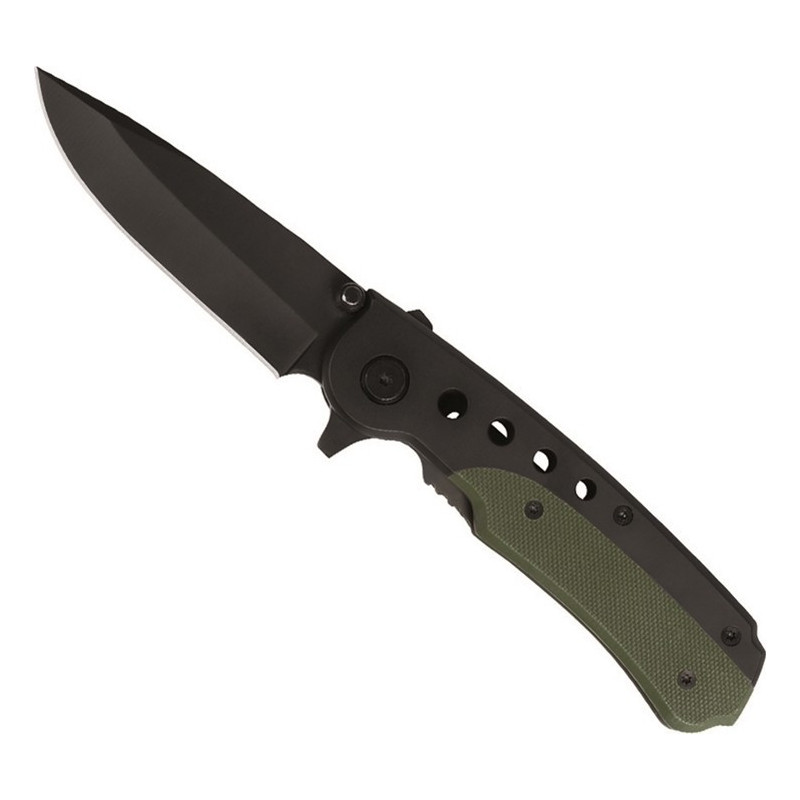 Mil-Tec Black/OD One-hand Knife With Clip Σουγιάς