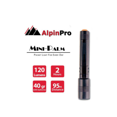 ALPINPRO Αδιάβροχος Φακός Μπαταρίας Led 120lm Mini-Palm A-13051A