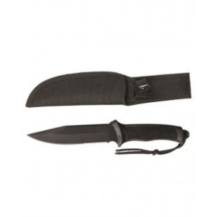 Mil-Tec Σουγιάς BLACK COMBAT KNIFE WITH RUBBER HANDLE
