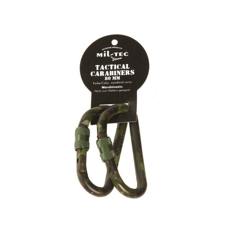Mil-Tec Carabiner Αλουμινίου 80mm 2τμχ