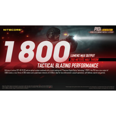 NiteCore Φακός USB Led 1800lm P10i Precise Tactical Strobe Ready