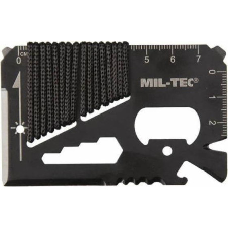 Mil-Tec Paracord Survival Tool Κάρτα Πολυεργαλείο Επιβίωσης σε Μαύρο χρώμα